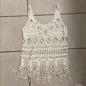 Boho lace tank top